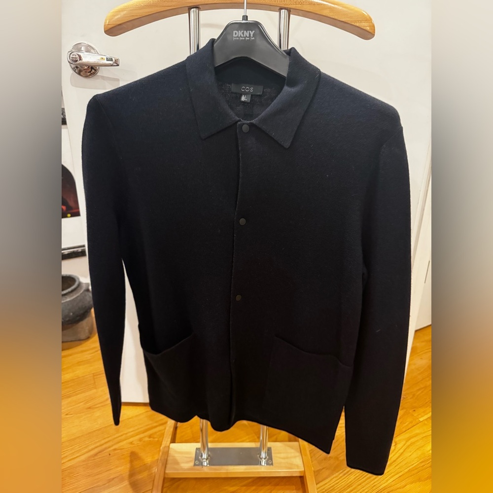COS Midnight Black Button Up Shirt